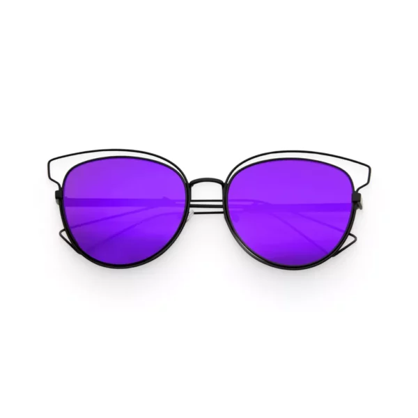 Women’s Bold Purple Cat-Eye Aviator Sunglasses - Image 2