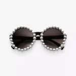 Women’s Pearl-Framed Round Sunglasses