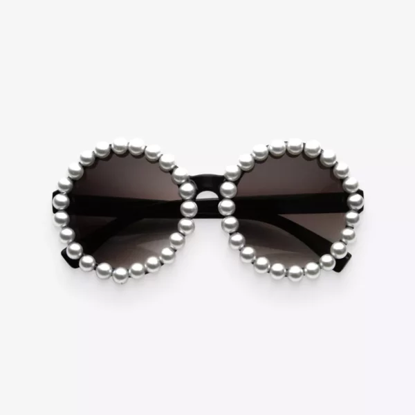 Women’s Pearl-Framed Round Sunglasses