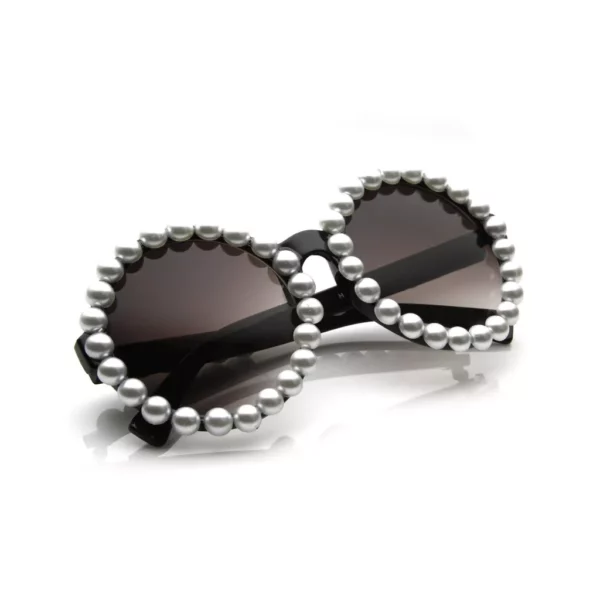 Women’s Pearl-Framed Round Sunglasses