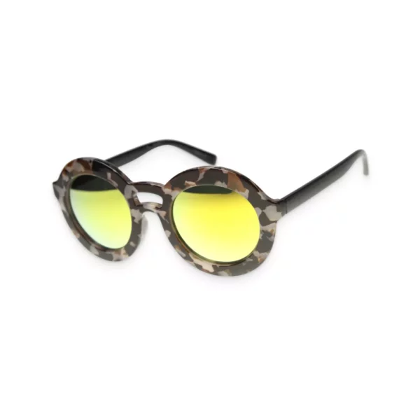 Women’s Retro Chic Grey Tortoise & Yellow Sunglasses - Image 2