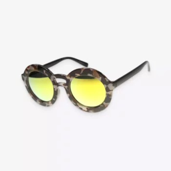 Women’s Retro Chic Grey Tortoise & Yellow Sunglasses