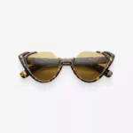 Women’s Tortoise & Amber Half-Frame Cat-Eye Sunglasses