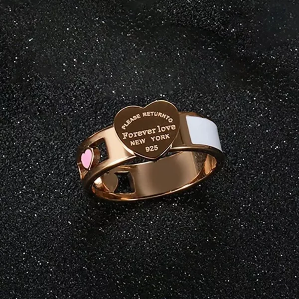 Colorful Heart Hollow Stainless Steel Ring for All Occasions - Image 4