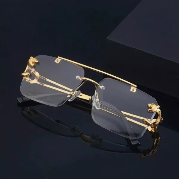 Unisex Vintage-Inspired Rimless Steampunk Sunglasses