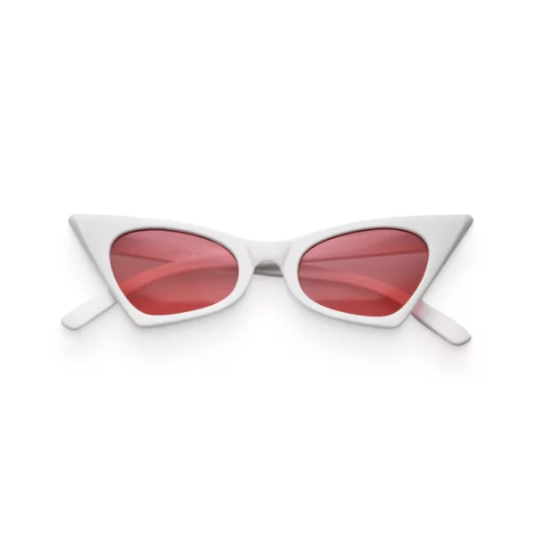 Women’s White & Hot Pink Retro Cat-Eye Sunglasses