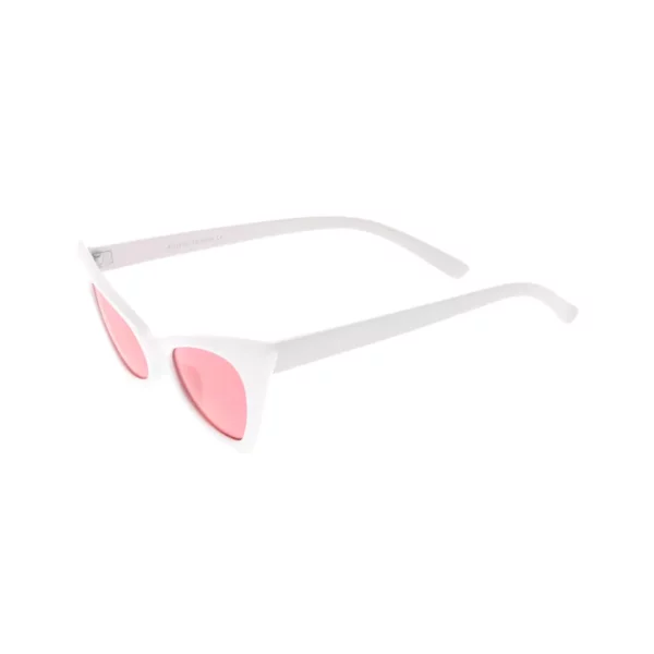 Women’s White & Hot Pink Retro Cat-Eye Sunglasses