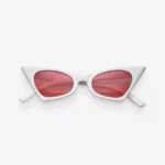 Women’s White & Hot Pink Retro Cat-Eye Sunglasses