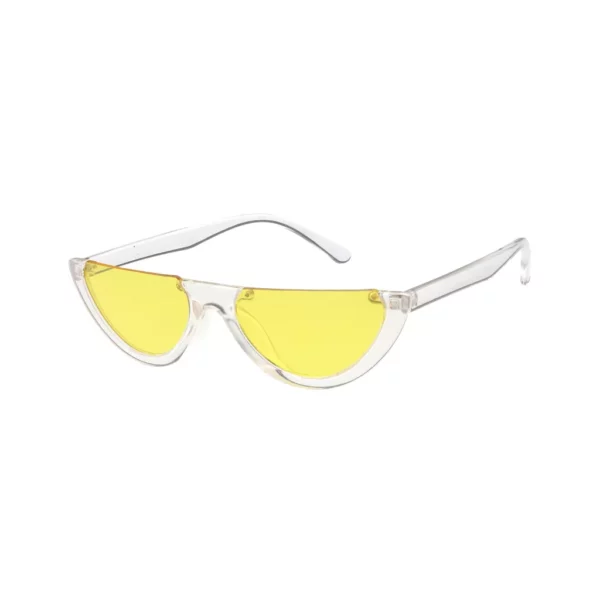 Women’s Yellow Retro Half-Frame Sunglasses