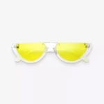 Women’s Yellow Retro Half-Frame Sunglasses