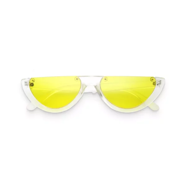 Women’s Yellow Retro Half-Frame Sunglasses