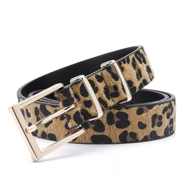 Creative Leopard Print Horse Hair Women's Belt