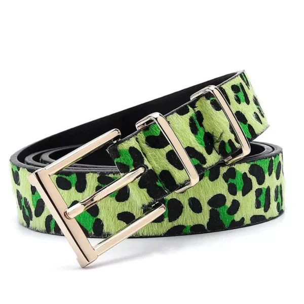 Creative Leopard Print Horse Hair Women's Belt - Image 5