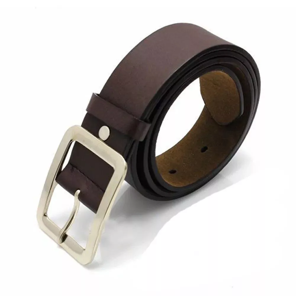 Vintage Casual Men’s Faux Leather Belt with Classic Pin Buckle