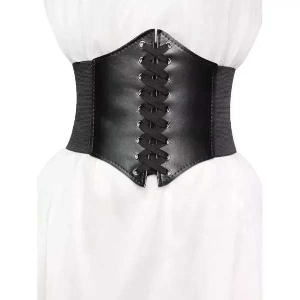 Leather Lace-up Gothic Corset Belt - Image 2