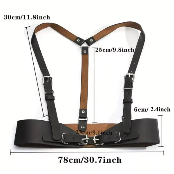 Stylish Korean Black Leather Harness Belt