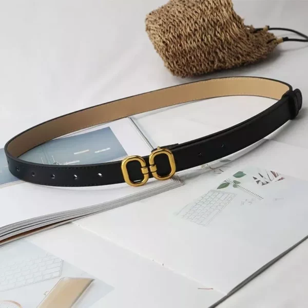 Chic PU Leather Belt with Designer Metal Buckle