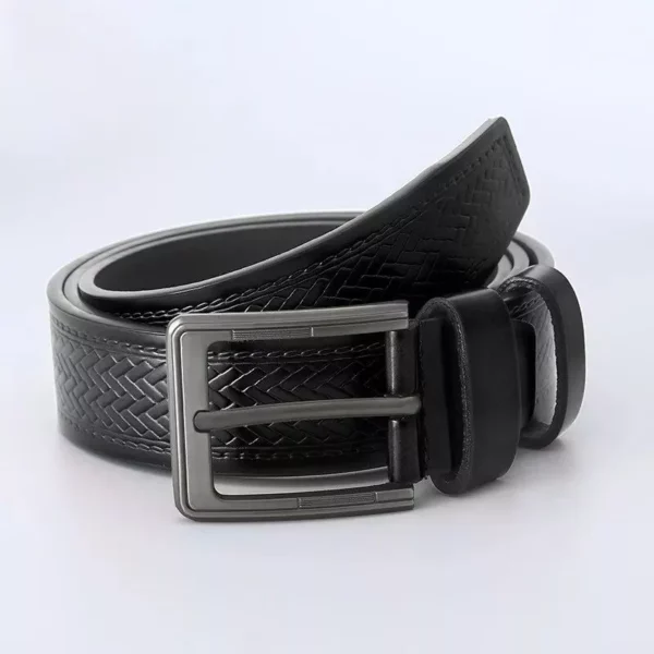 High-Quality Square Buckle Men’s Leather Belt