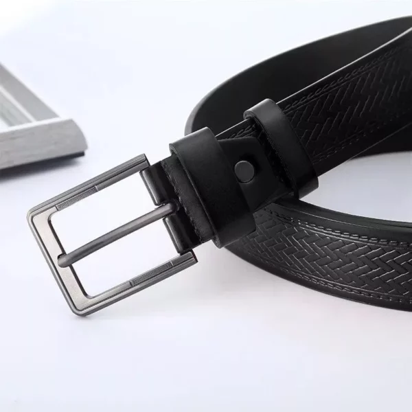 High-Quality Square Buckle Men’s Leather Belt