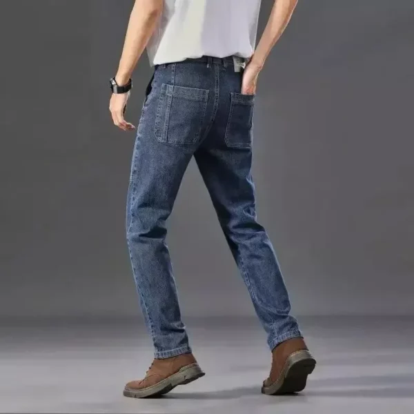 Men's Slim Fit Cargo Jeans - Trendy Six-Pocket Work Pants - Image 5