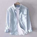 Spring Essential Men's Slim-Fit Cotton Denim Shirt