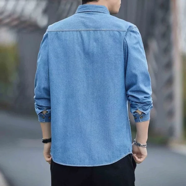 Men’s Classic Denim Shirt – Slim Fit Cotton Casual Jacket for Spring/Autumn