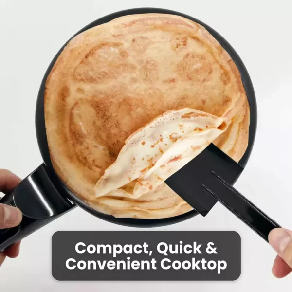 Portable Electric Crepe Maker with Non-Stick Coating and Automatic Temperature Control