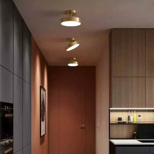 Elegant Copper Nordic Ceiling Light – Modern LED for Hallway, Aisle, and Balcony