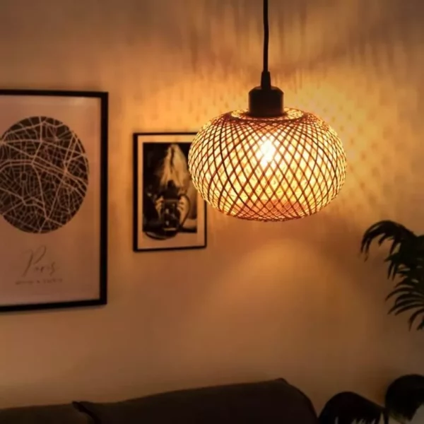 Eco-Friendly Handmade Rattan Bamboo LED Chandelier - Image 3