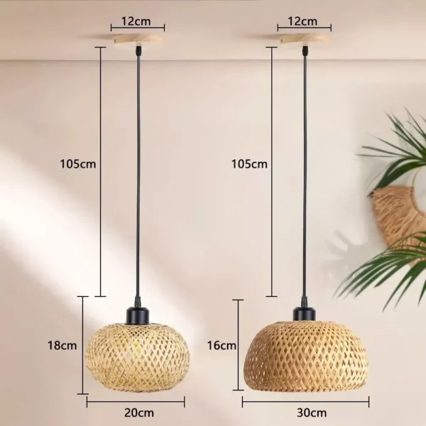 Eco-Friendly Handmade Rattan Bamboo LED Chandelier - Image 2