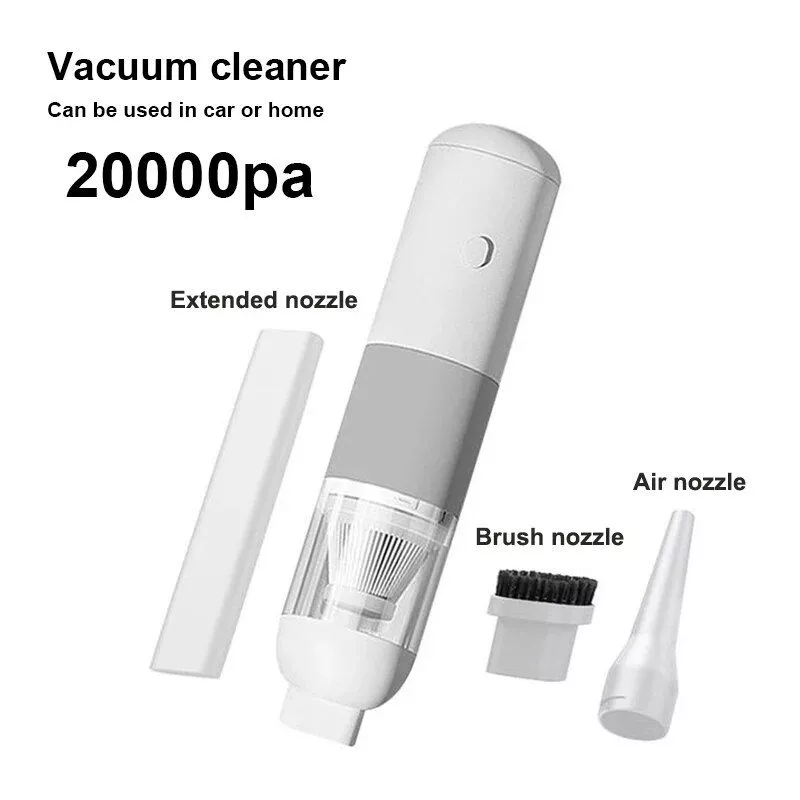 Portable Mini Car & Home Wireless Vacuum Cleaner – 20000PA Suction