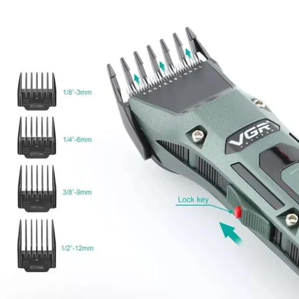 Professional Cordless Hair Clipper with LED Display & Adjustable Blades