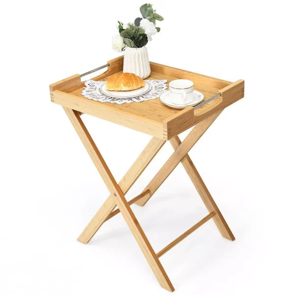 Versatile Bamboo TV Tray and Snack Side Table - Image 2