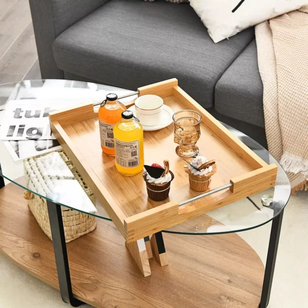 Versatile Bamboo TV Tray and Snack Side Table - Image 6