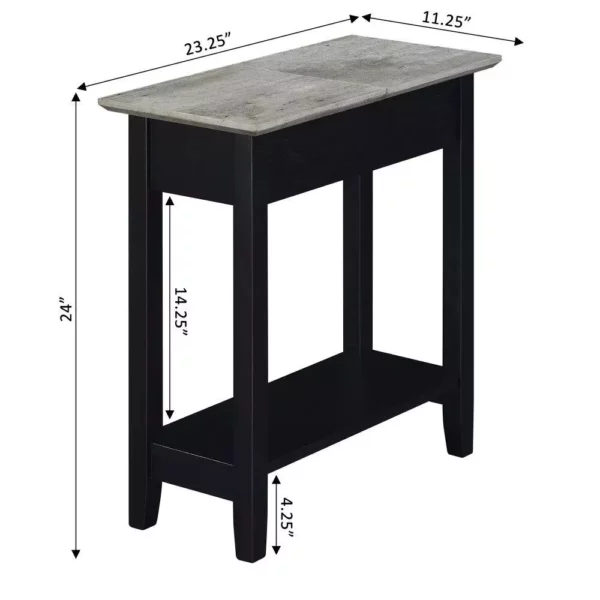Modern Minimalist Flip Top End Table with Storage Shelf