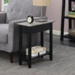 Modern Minimalist Flip Top End Table with Storage Shelf