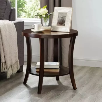 Modern Minimalist Oval Coffee Table with Storage Shelf