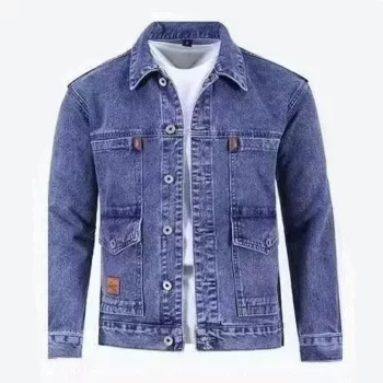 Men’s Essential Denim Fleece Jacket – Warm & Stylish for Autumn/Winter S-5XL