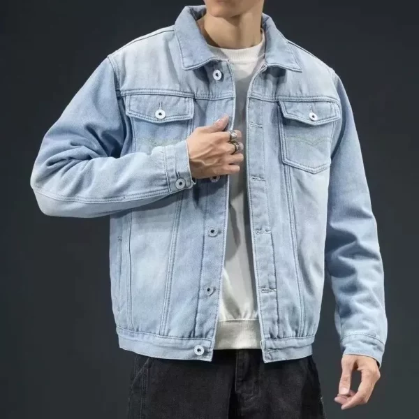 Classic Men’s Spring Denim Jacket – Casual Pocket Style Outerwear