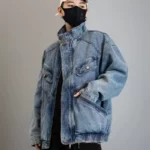 Vintage-Inspired Denim Jacket – Unisex Casual Stand Collar Coat for Spring/Autumn