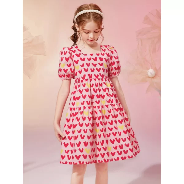 Heart Print Toddler & Kid Summer Dress