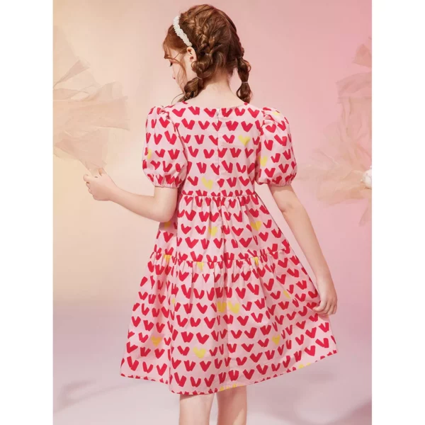 Heart Print Toddler & Kid Summer Dress