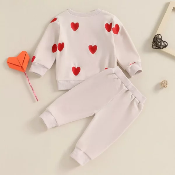 Toddler Heart Embroidery Outfit Set 6M-4T