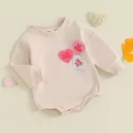 Heart Embroidered Baby Girl Romper