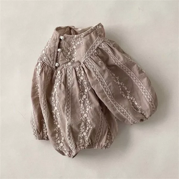 Charming Autumn Long Sleeve Cotton Bodysuit for Baby Girls