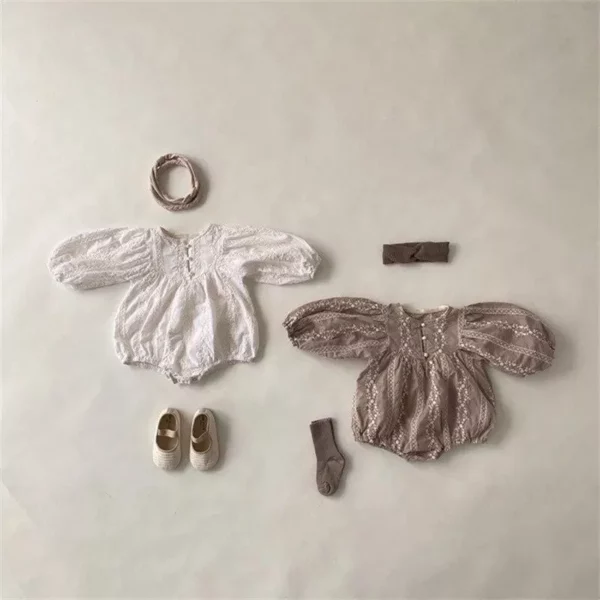 Charming Autumn Long Sleeve Cotton Bodysuit for Baby Girls