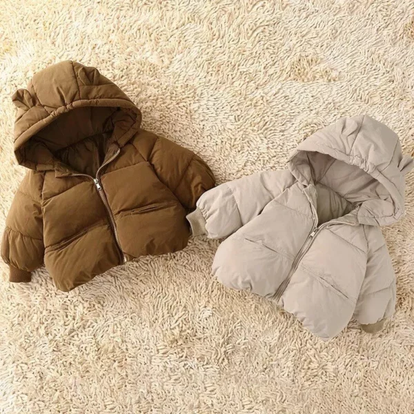 Cozy Winter Baby Down Parka – Plush Warm Cotton Jacket for Toddlers