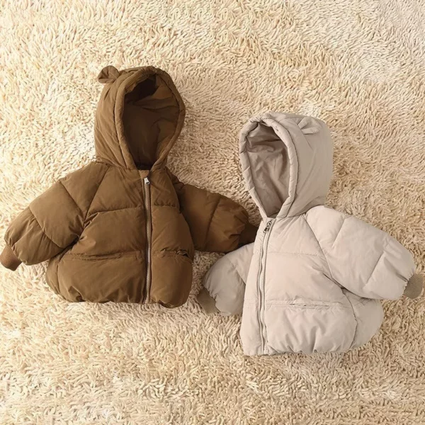 Cozy Winter Baby Down Parka - Plush Warm Cotton Jacket for Toddlers