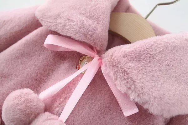 Charming Strawberry Plush Winter Jacket for Baby Girls