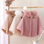 Cozy Winter Cloak for Girls: Thickened Hooded Shawl Coat, 1-6 Years